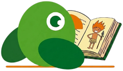 Maritaca lendo um livro